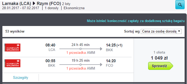 LCA - BKK - FCO