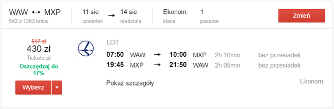 WAW - MXP