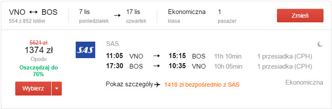 VNO - BOS