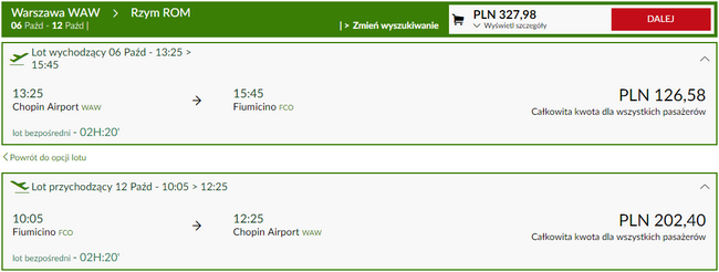 WAW - FCO