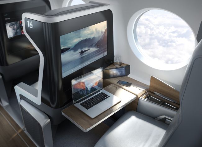 Interior view of the Boom supersonic plane. (PRNewsFoto/Boom Technology, Inc.)