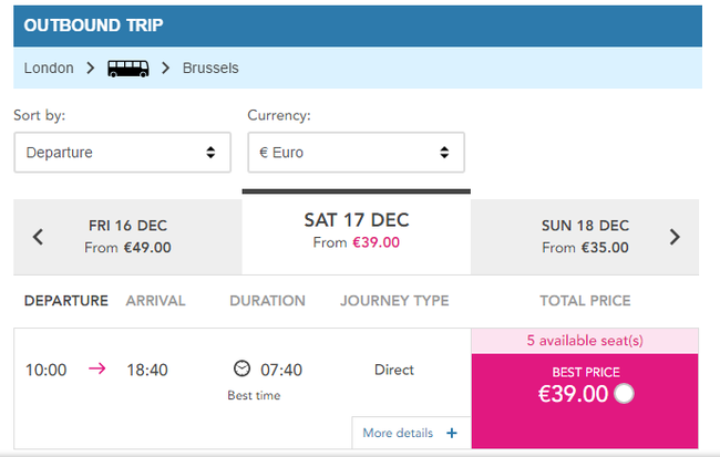 Outbound trip spons