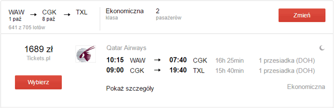 WAW - CGK - TXL