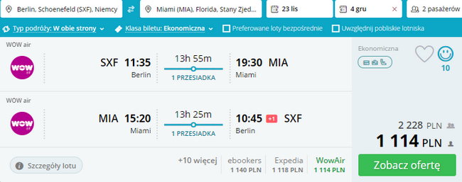 tanie loty do Miami