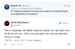 odpowiedz ryanaira na twitterze