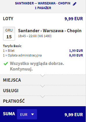 rezerwacja lotów z santander do warszawy