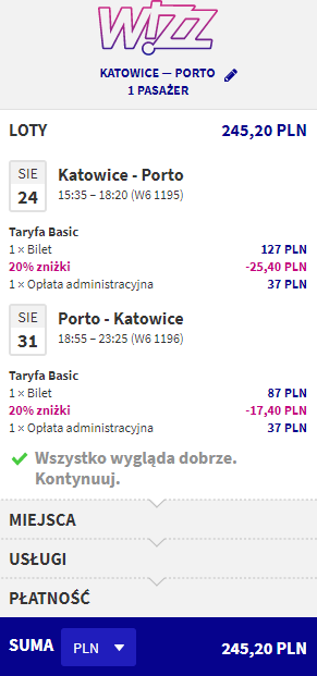 Wizzzair z Katowic do Porto
