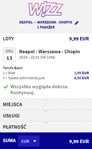 rezerwacja biletu z Neapolu do Warszawy