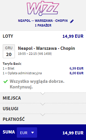 rezerwacja biletu z Neapolu do Warszawy