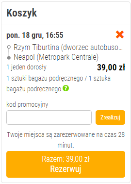 rezerwacja biletu z Rzymu do Neapolu