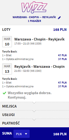 bilety z Warszawy na Islandię