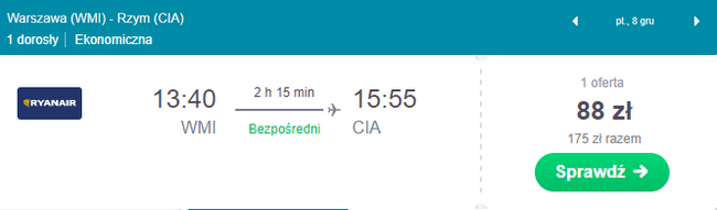 rezerwacja biletu z Warszawy do Rzymu