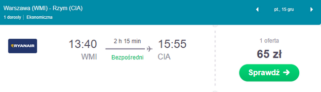 rezerwacja biletu z Warszawy do Rzymu