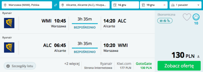 tanie loty alicante