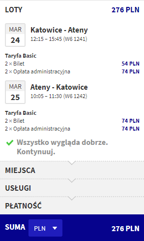 Ateny loty