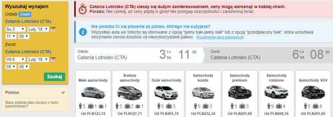 Katania samochód