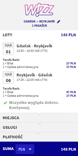 bilety do Reykjaviku za 148 złotych