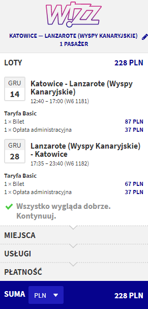 rezerwacja biletów z Katowic na Lanzarote