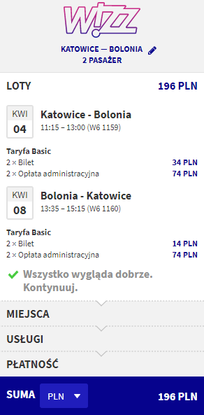rezerwacja lotów z Katowic do Bolonii
