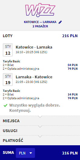 loty z katowic na cypr za 108 złotych