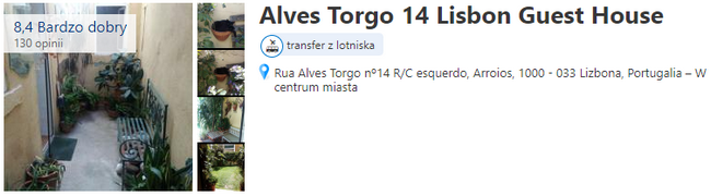 rezerwacja noclegu w Lizbonie