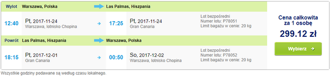 rezerwacja biletów z Warszawy na Gran Canarię
