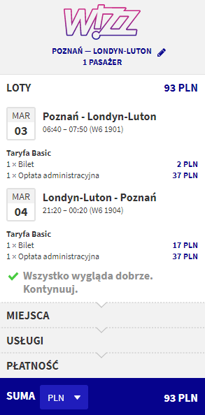 loty z Poznania do Londynu