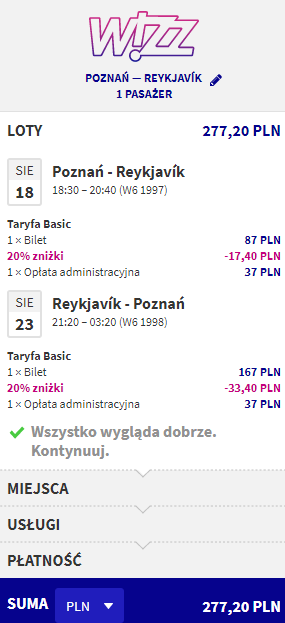 loty z Poznania na Islandię