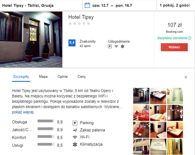 rezerwacja noclegów w Tblisi