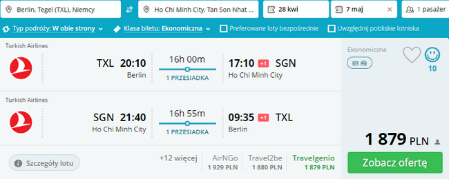 rezerwacja lotów z Berlina do Wietnamu