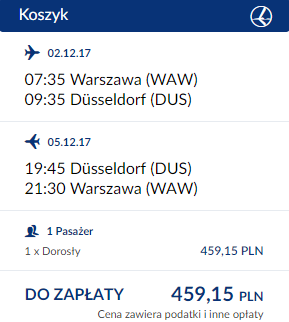 rezerwacja biletów z Warszawy do Dusseldorfu