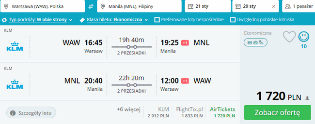 rezerwacja lotów na Filipiny