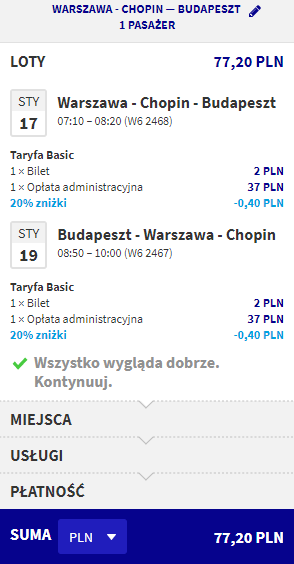 rezerwacja lotów z warszawy do budapesztu