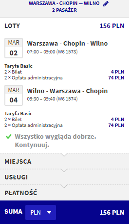 rezerwacja lotów z warszawy do wilna