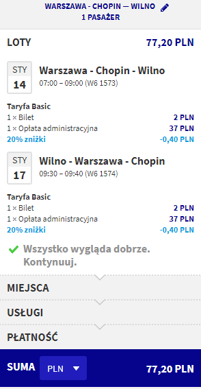 rezerwacja lotów z warszawy do wilna