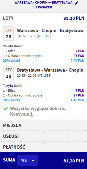 rezerwacja lotów z warszawy do bratysławy