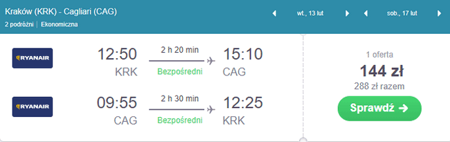 rezerwacja lotów na Sardynię