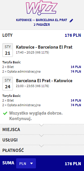 loty Wizz Air z Katowic do Barcelony