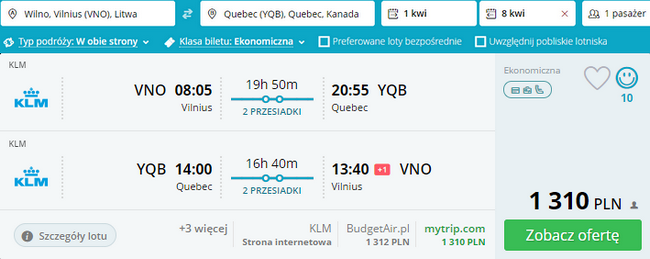 rezerwacja biletów do Quebec