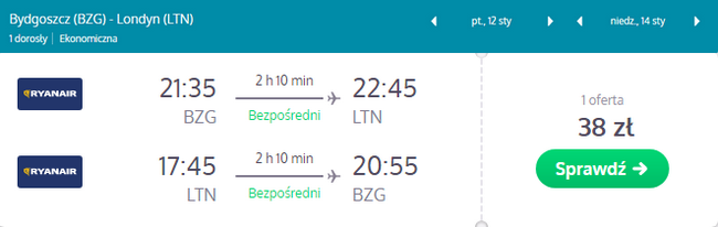 rezerwacja lotów do Londunu