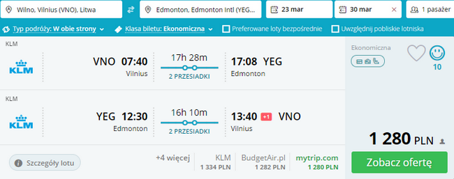 rezerwacja biletów do Edmonton
