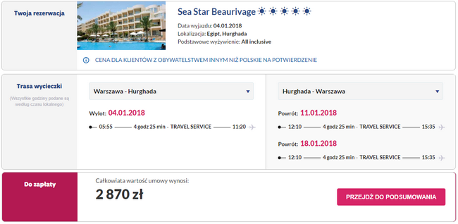 rezerwacja wczasów w Egipcie