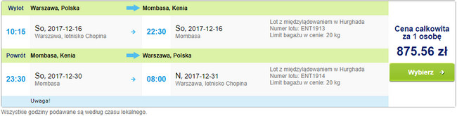 rezerwacja lotów do Kenii