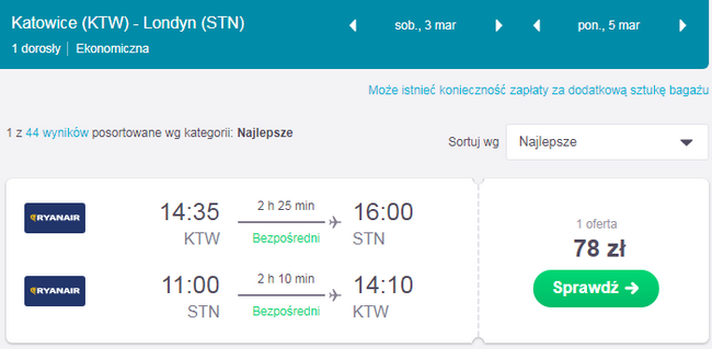 rezerwacja lotów z katowic