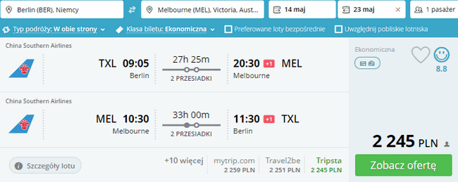 rezerwacja lotów do Melbourne
