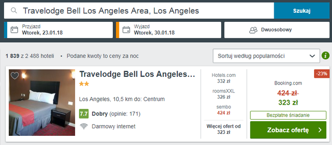 rezerwacja noclegów w los angeles