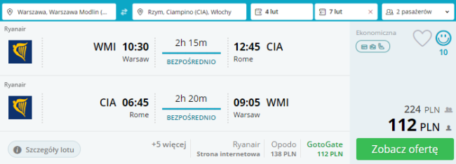 rzym loty