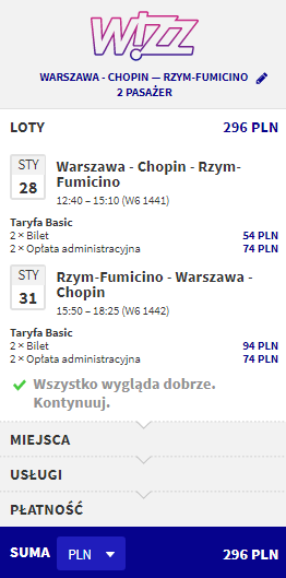 rezerwacja lotów do rzymu
