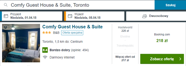 rezerwacja noclegu w Toronto