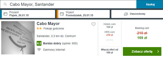 rezerwacja noclegów w Santander